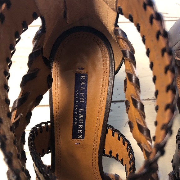 Ralph Lauren Sandals in Blanket Stitched Leather and Whip Stitched Hair Calf - Picture 3 of 7